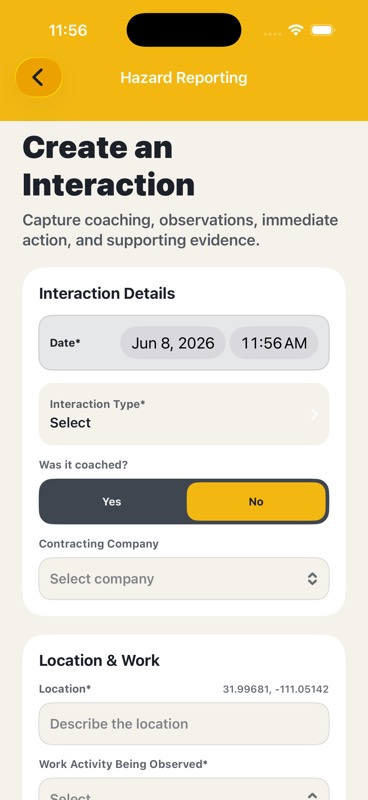 Create an interaction form